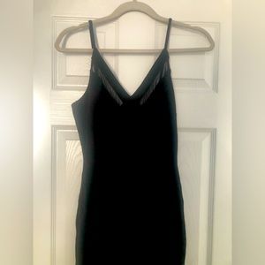 Small sheer portion black dress